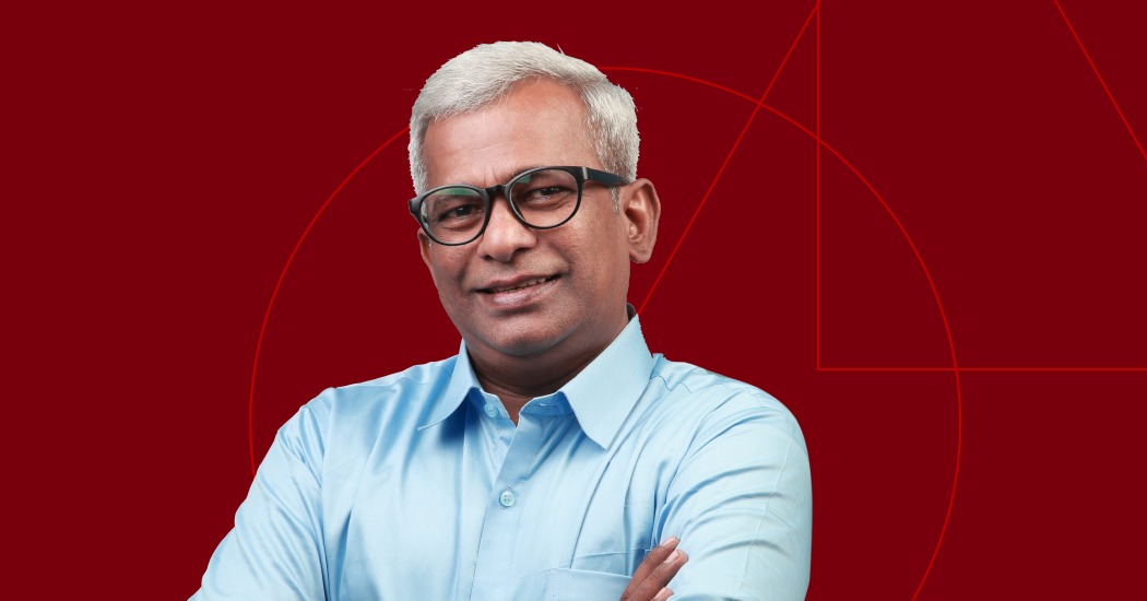 Placeholder of an elder man with glasses, with his arms crossed and staring straight ahead.