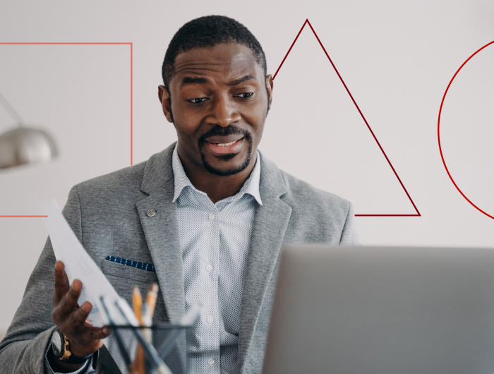 Placeholder of man virtually explaining something