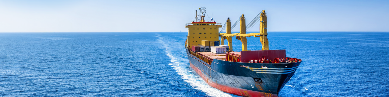 A container ship on the ocean