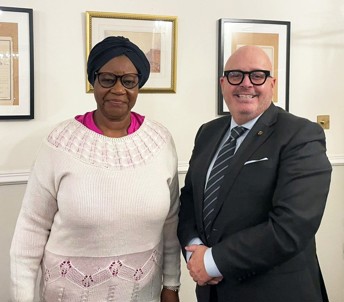 Roseline Obiageli Nwosu, Chairperson of Ciarb Abuja Chapter, with Don MacIntyre, Ciarb CEO.